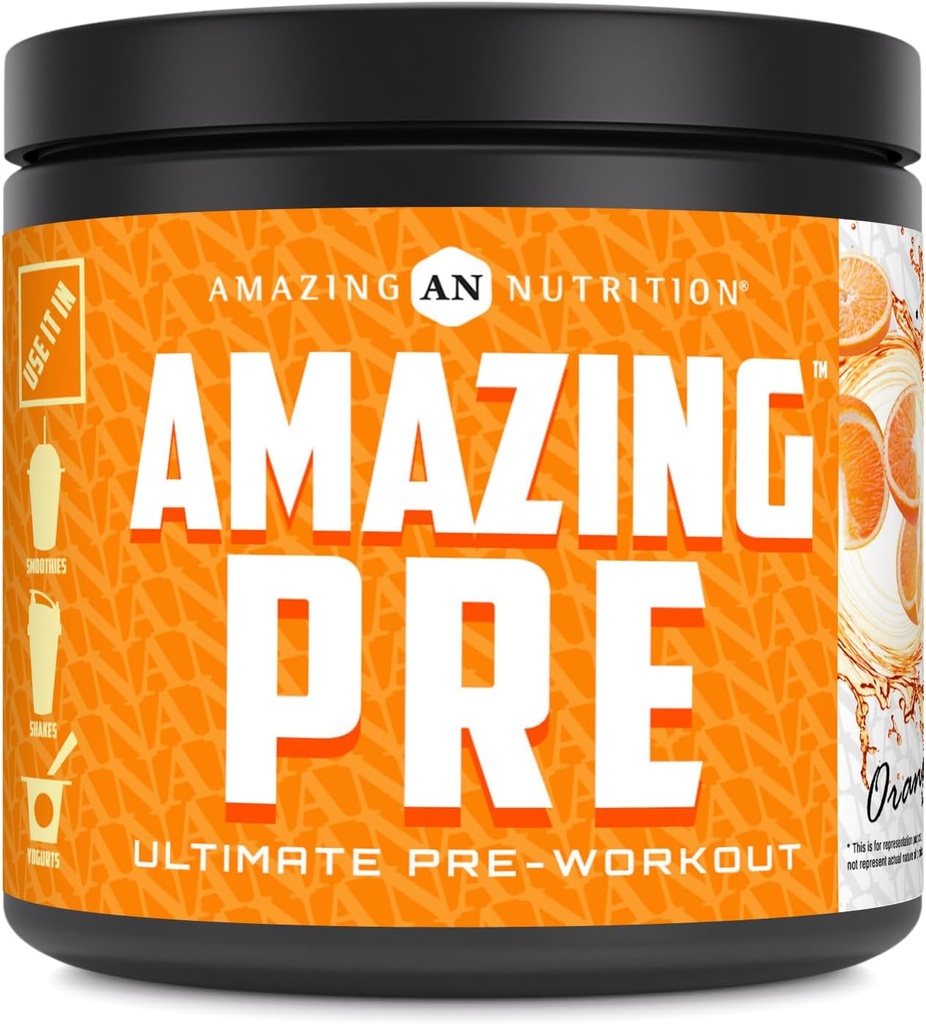 Surpreendente Nutrição Incrível PRÉ-PRESIDENTE Ultimate Pré-Esforço Suplemento 30 Servings Powder 2.5 Grams BCAA Por Serviço (30 Servings, Laranja Natural)