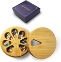 Organizador semanal de comprimidos de madeira de bambu para medicina Suplemento Vitamina, Arthritis Friendly 7-Day Pill Box médio Container Holder, Daily Portable Travel Case Keeper Dispenser