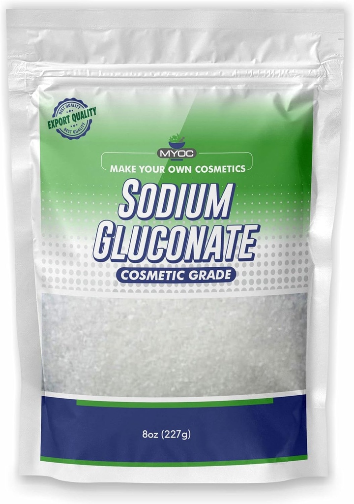Gluconato de sódio em pó – 227 Gm (8 Oz), Gluconato de sódio puro para pele, Gluconato de sódio em grau Cosmético, Gluconato de sódio para fabricação de sabão, Gluconato de sódio em massa