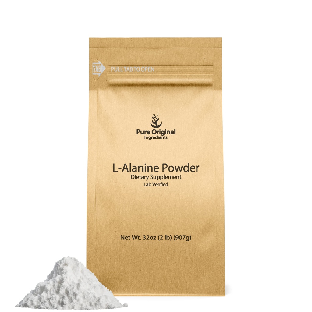 INGREDIENTES ORIGINAIS PUROS L-Alanine Powder (2 lb) Laboratório verificado, sempre puro, sem enchimentos ou aditivos