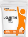 BulkSuplementos.com L-Carnitina HCl Pó - Suplemento Carnitina, Pó Carnitina, L-Carnitina 500mg - Sem sabor e sem glúten, 500mg por serviço, 100g (3,5 oz) (Pack of 1)
