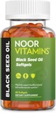 Noor Vitaminas Halal Black Seed Oil Cápsulas, Halal Vitaminas, 1000 mg Black Seed Oil de Nigella Sativa, Thymoquinone, Non-GMO, Gluten Free, 60 Count