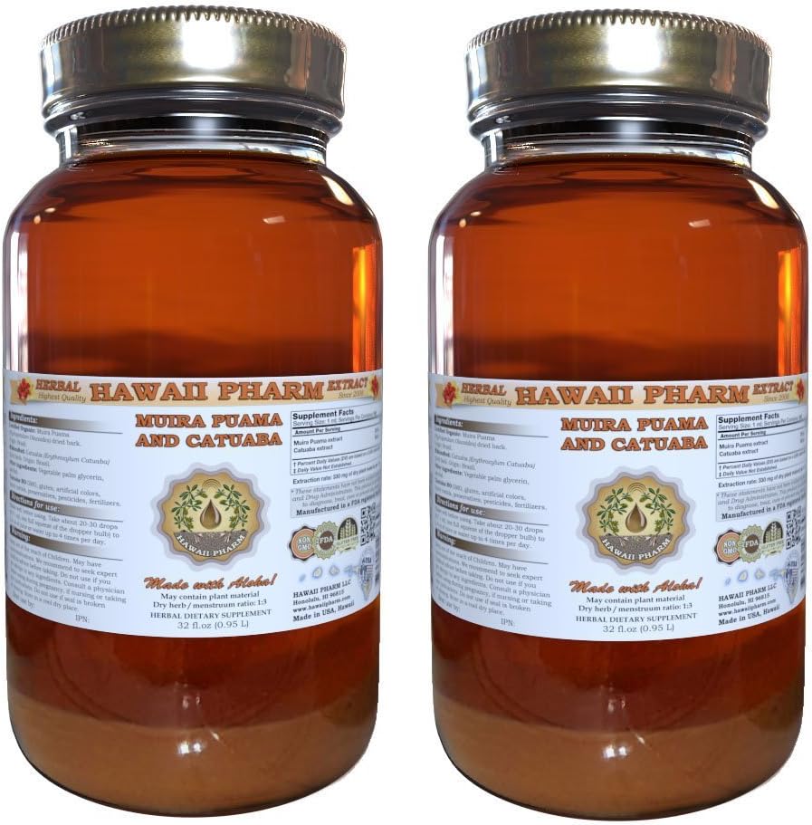 Muira Puama e Catuaba Liquid Extract Suplemento Tintura Suplemento 2x32 oz
