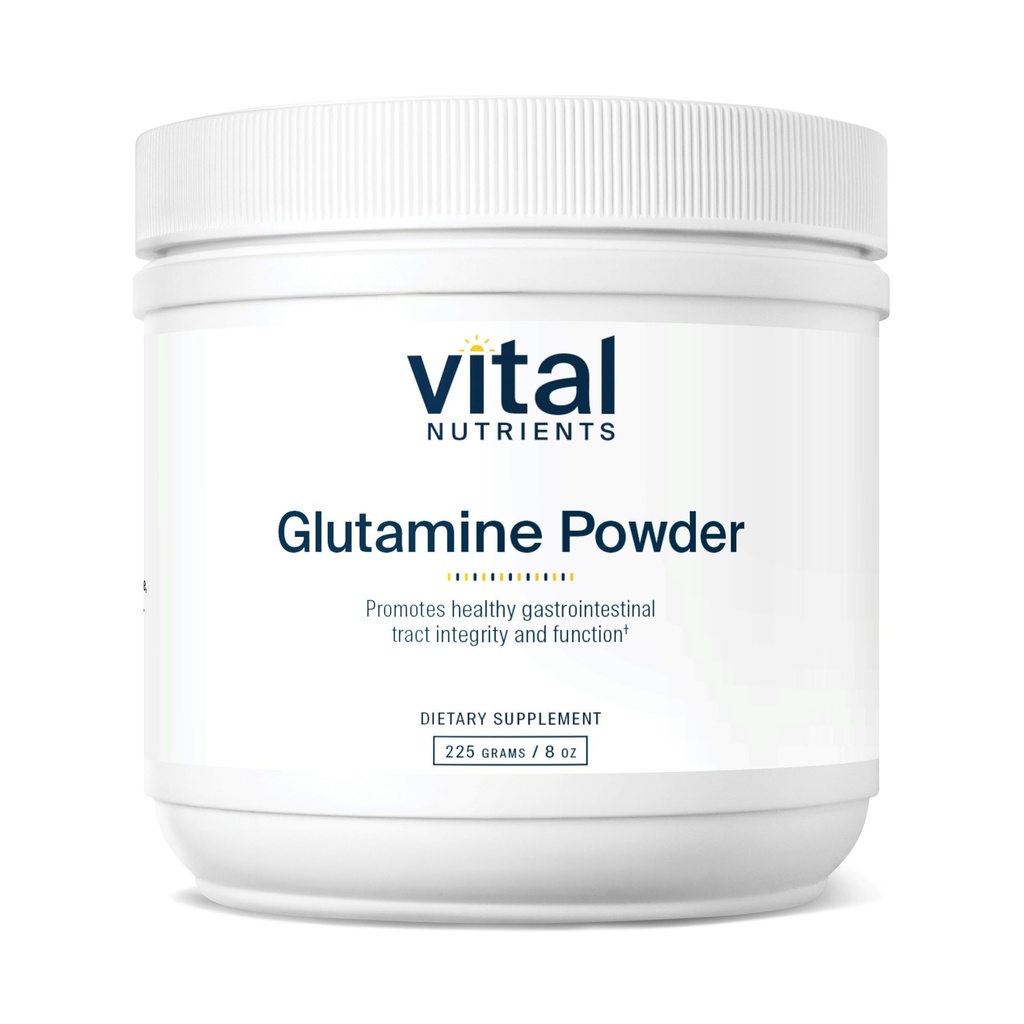 Nutrientes Vitais Pó de Glutamina - Função de Trato Gastrointestinal Saudável - Glúten, Leite, Soja Livre - Não-GMO - 225g/8 oz L-Glutamina Pó