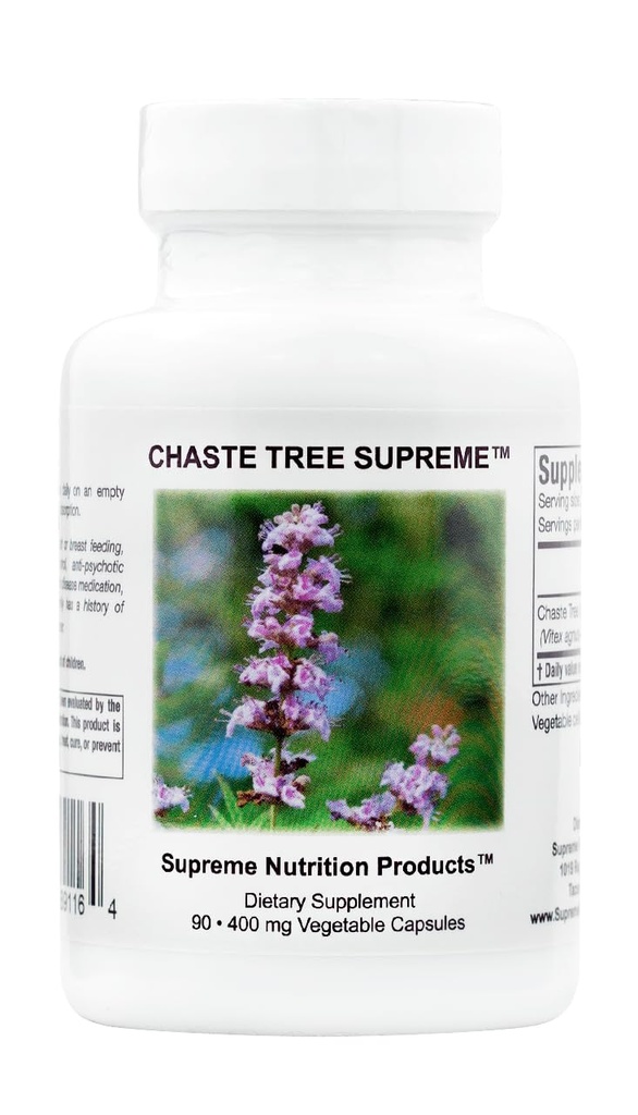 Supreme Nutrition Chaste Tree Supremo, 90 Pure Vitex Cápsulas Vegetarianas