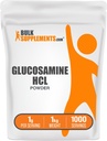BulkSuplements.com Pó de glucosamina HCl - Suplemento de glucosamina, Suplemento de suporte conjunto - sem glúten, 1g por serviço, 5kg (Pacote de 5) (11 lbs)