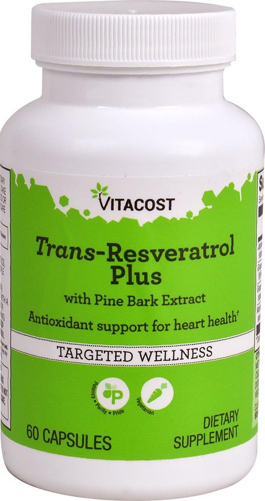 Vitacost Trans-Resveratrol Plus -- 60 Cápsulas Vegetarianas