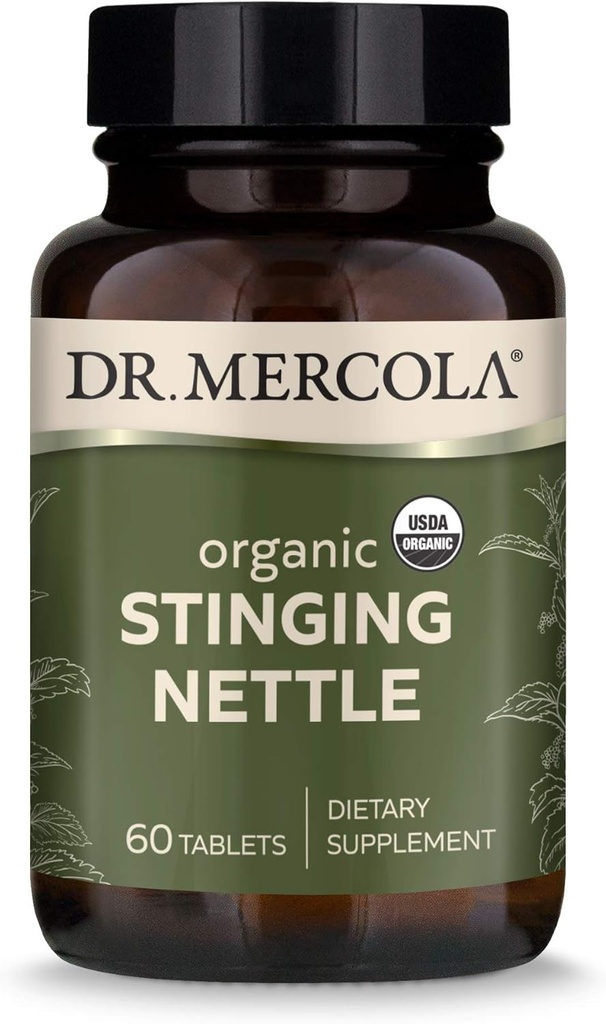 Dr. Mercola Orgânico Stinging Nettle Suplemento dietético, 60 Servings (60 comprimidos), não OGM, Gluten Free, Soy Free, USDA Orgânico
