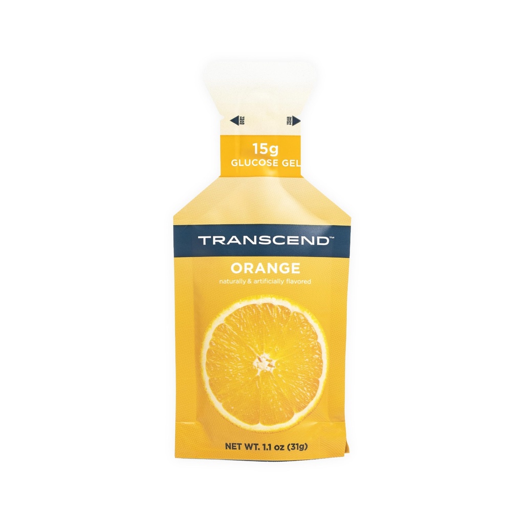 Transcend Foods Orange Gel (1.1 oz, pacote de 10) Flavor de laranja Gel de ação rápida – cafeína livre, sem glúten