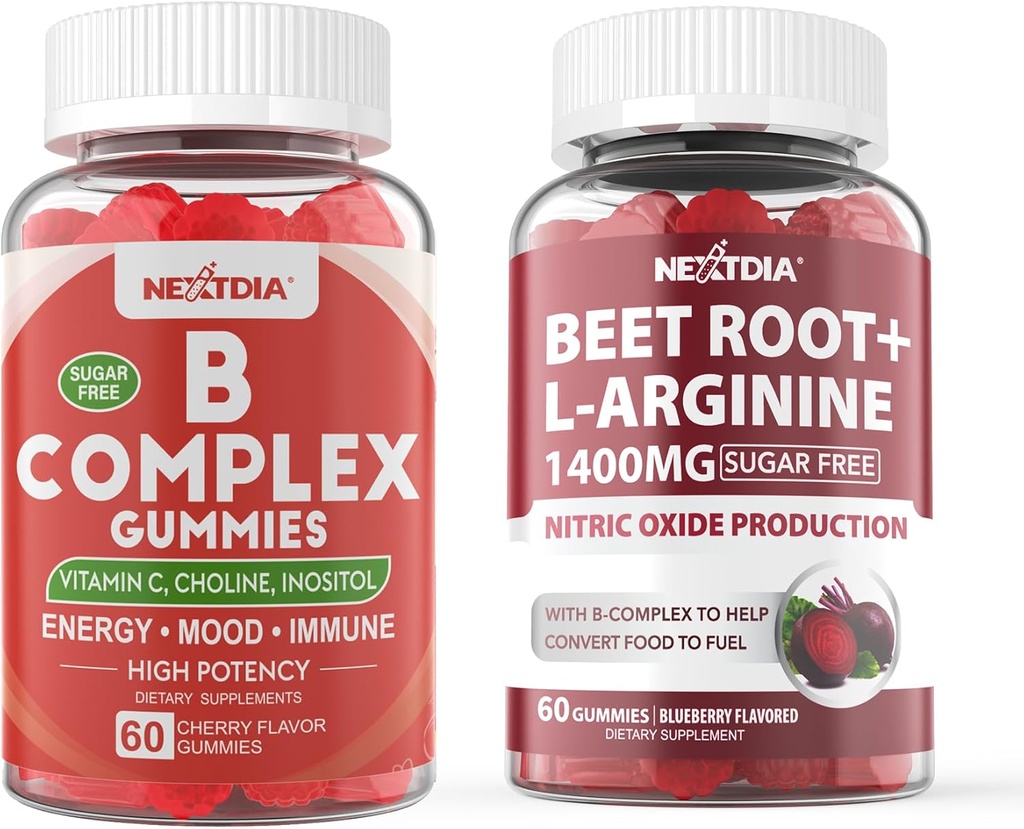 Pastilhas complexas de vitamina B com gomas de beterraba