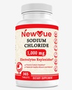 Cloreto de sódio 1000mg, 365 Comprimidos - Comprimidos Salinos, Não-GMO, Gluten Free - Bebida com Eletrólitos Hidratação Substituída