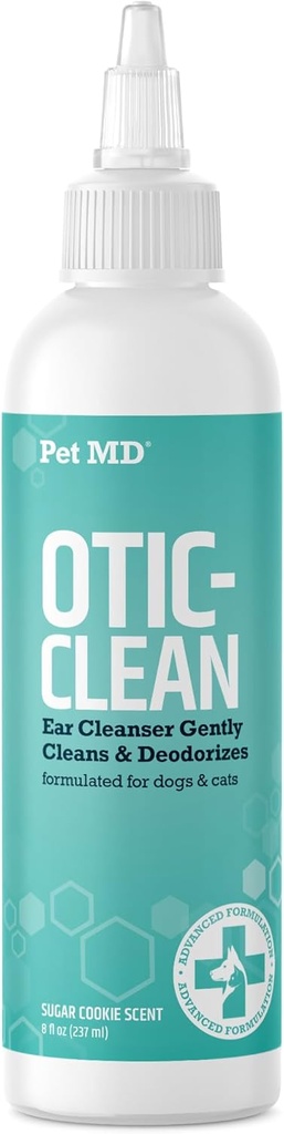 Limpador de ouvido de gato e cão de estimação - solução de ouvido Ótico para cães - limpador de ouvido de animal de estimação - líquido de limpador de ouvido de gato - suprimentos de limpeza de gato e cão - cheiro de biscoito de açúcar - 8 onças.