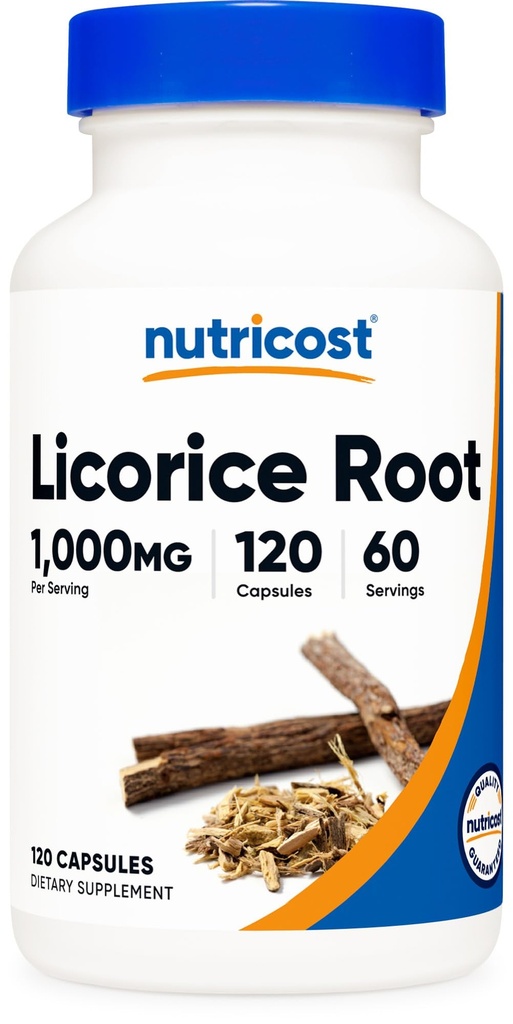 Nutricost Alcaçuz Raiz 500mg, 120 Cápsulas - Não-GMO, Glúten Grátis