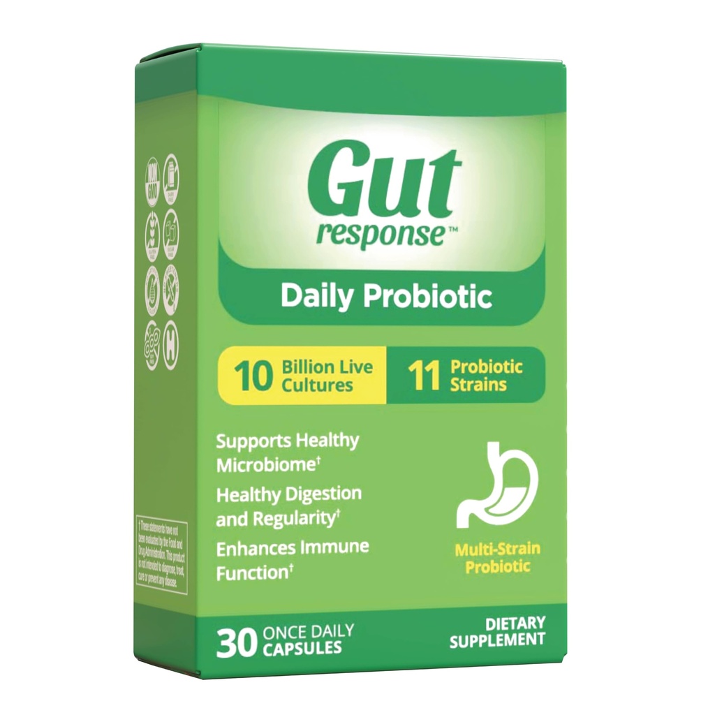 Probiótico diário para homens e mulheres, retarda o envelhecimento digestivo, aumenta o sistema imunológico, reduz o inchaço, não-GMO, sem glúten e sem soja, 10 bilhões de UFC, 30 cápsulas