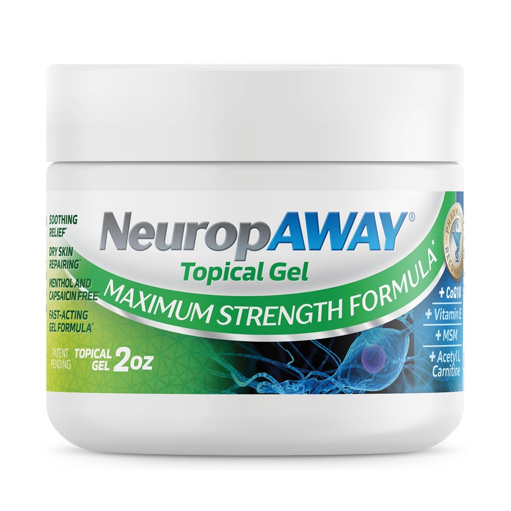 Gel de força máxima NeuropAWAY®, para desconforto Nervo, Queimamento, Tingling, e Dormência 2 onças
