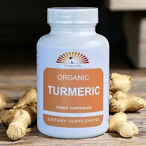 Pó de Açafrão Orgânico e Peppercorn 60 Cápsulas 500mg Cada (Tumeric - Curcuma Longa)