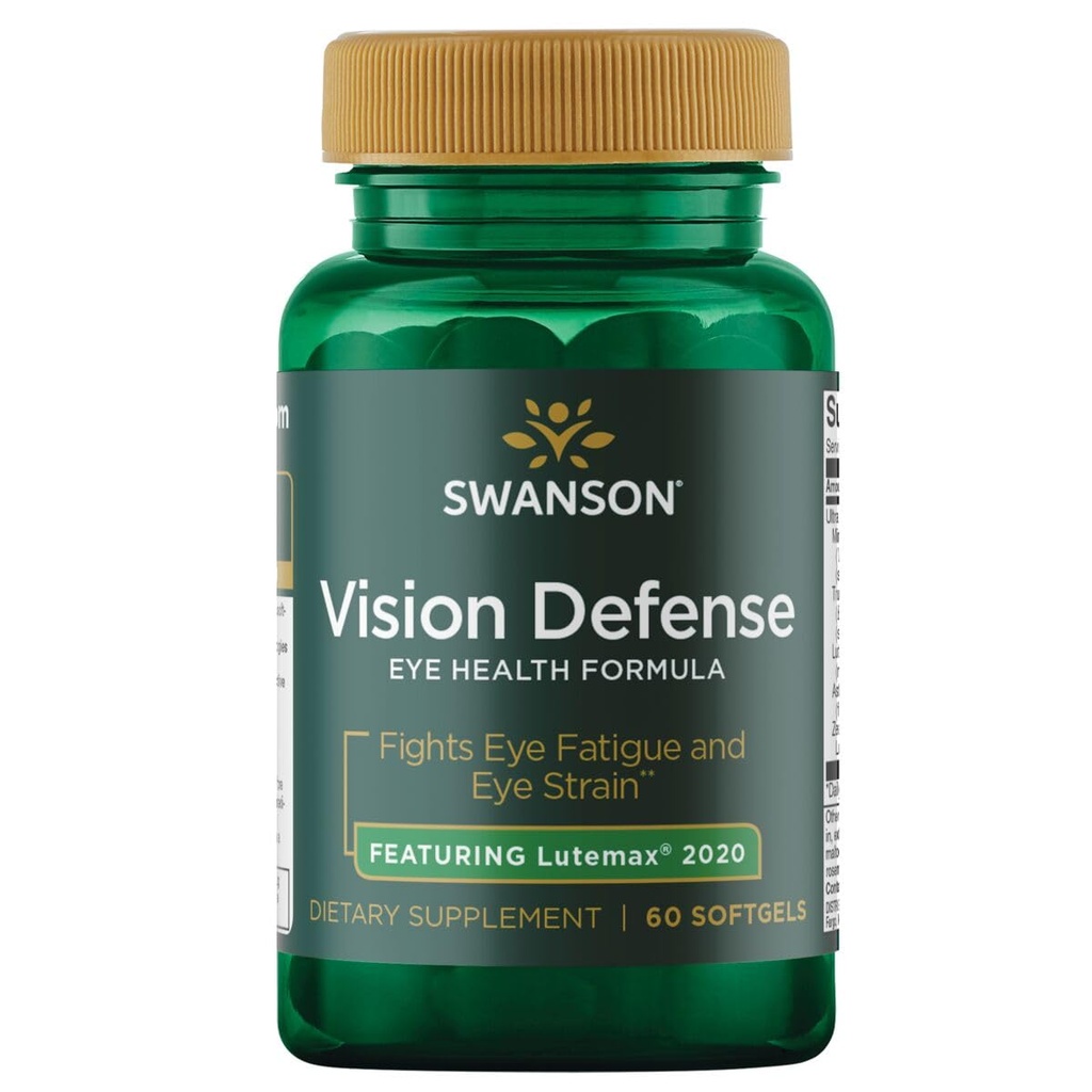 Swanson Visão Defesa Antioxidante Visão Saúde Suplemento Lutein Zeaxantina Astaxantina Brócolis Extrato Bilberry Extrato 60 Sgels
