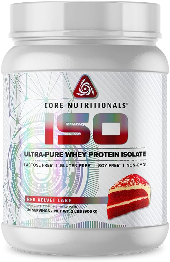 Núcleo Nutricionais ISO, 100% micro filtrados, preenchimentos artificiais zero, 25g Whey Protein Isolate, 32 Servings (Red Velvet)