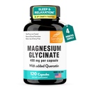 Sandhu's Magnesium Glycinate 400mg Cápsulas com Quercetin □ Qualidade Sono, Relaxamento, Saúde Músculo e Imune Suporte