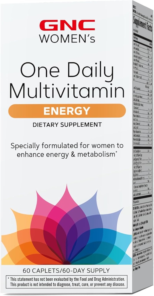 Multivitamínico de Energia Diária da GNC, Suporta Saúde Imune e Produção de Energia, 60 Contagem