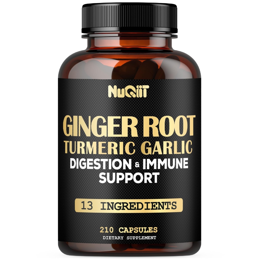 Cápsulas de Suplementos de Gengibre com Curcumina Turmérica, Bolbo de Alho, Berberine HCl, Echinacea - 210 Cápsulas