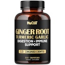 Cápsulas de Suplementos de Gengibre com Curcumina Turmérica, Bolbo de Alho, Berberine HCl, Echinacea - 210 Cápsulas