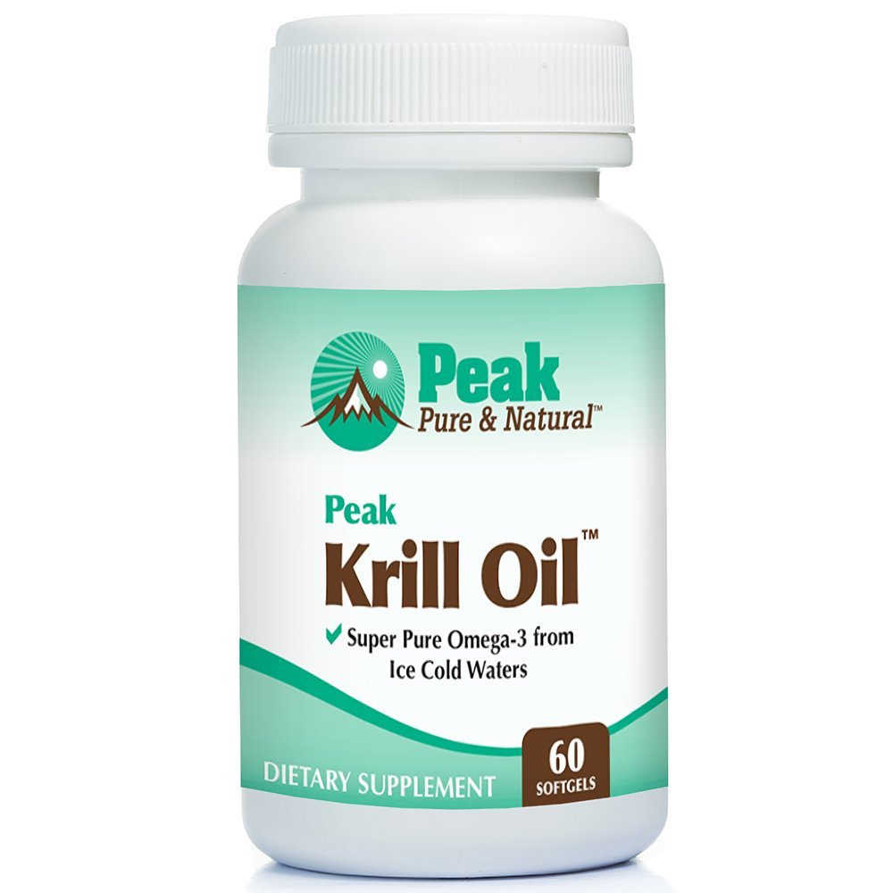 Peak Pure & Natural, suplemento de óleo de krill de pico - melhor do que óleo de peixe para a saúde conjunta e do coração - Krill Suplemento de cérebro de óleo - EPA, DHA, e astaxantina - 60 softgels
