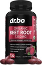 Cápsulas Orgânicas de Beterraba Raiz Suplementos - 1350mg Beterraba em pó Extrair Pílulas, Suplemento Orgânico de Beterraba em pó Raiz, Super Nitric Oxide Beterrabas de alta circulação Suporte total de vitaminas - 120 comprimidos de beterraba
