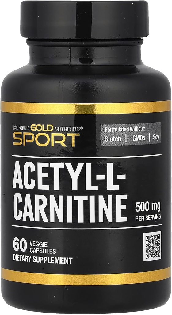 California Gold Nutrition Acetil-L-Carnitina, 500 mg, 60 Cápsulas Veggie
