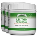 Suplemento de grânulos de lecitina de soja natural Lecithin Powder é uma excelente fonte de Phosphatidyl Choline, suporte de lactação, função imunitária e suporte saúde cerebral, 16 onças