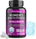 Probióticos para Mulheres 190 Bilhões UFC - 10 Strains & Postbióticos para Wowen- Imune, Digestivo, Gut, Vaginal & Saúde Urinária, PH Balance- Suporta Obstipação ocasional, Gás e Bloating, 60 Cápsula
