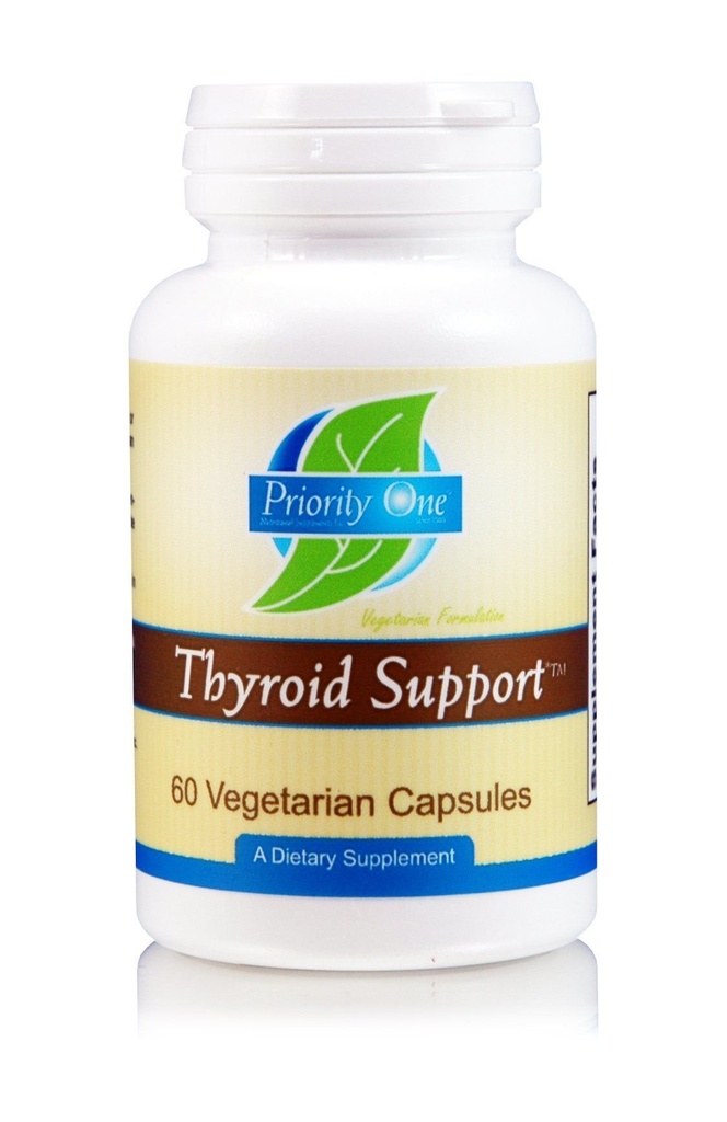 Prioridade Um Vitaminas Thyroid Support 60 Cápsulas Vegetarianas - Suporte Vegetariano da Gland Thyroid.*
