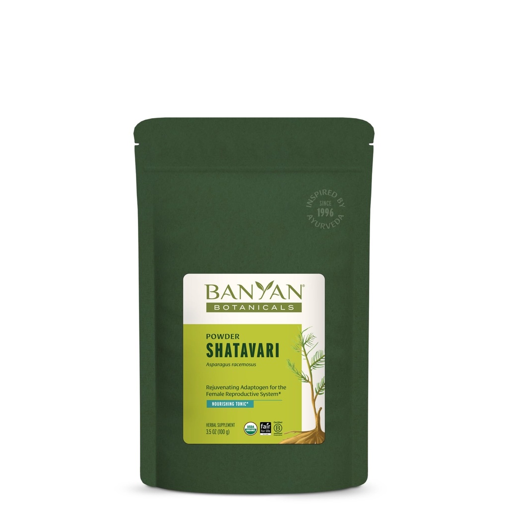 Banyan Botanicals Shatavari Powder – Organic Aspargus Racemosus Root Powder – Rejuvenescimento Adaptogen Tônico que suporta um sistema reprodutivo saudável* – 3,5 oz. – Não-GMO Fonte sustentável Vegan