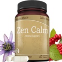 Zen Calm Stress Suporte Adrenal Suplemento Ervas Orgânicas Adaptogênicas - Magnésio, B Vitaminas, GABA e mais para apoiar uma calma natural. Não está a dormir. Não OGM (60 caps vegetarianos)