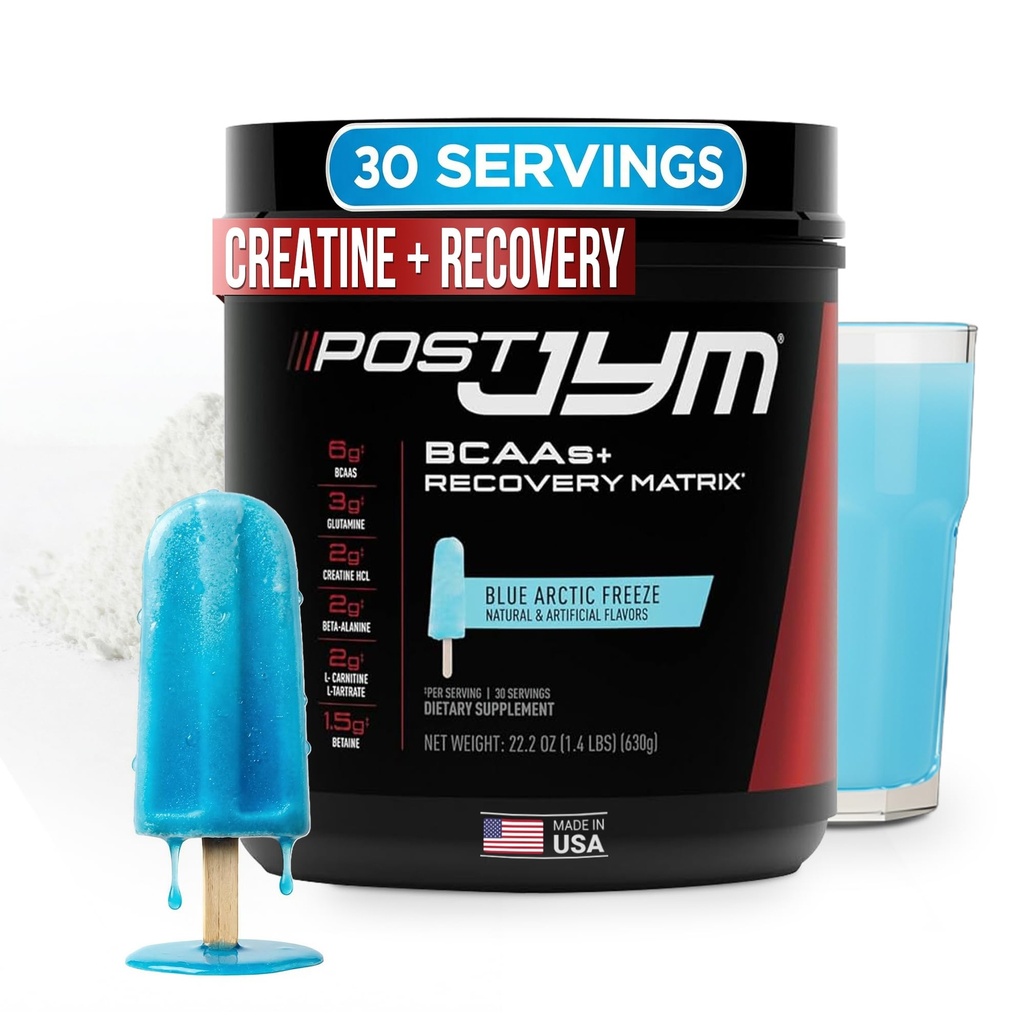 JYM Supplement Science Post JYM Ative Matrix Blue Artic Freeze Amino Recuperação Pó Puro Creatina HCL, BCAA, Glutamina, Carnitina, Betaína, Taurina para a Força, Reparar, Desempenho 30 Servings