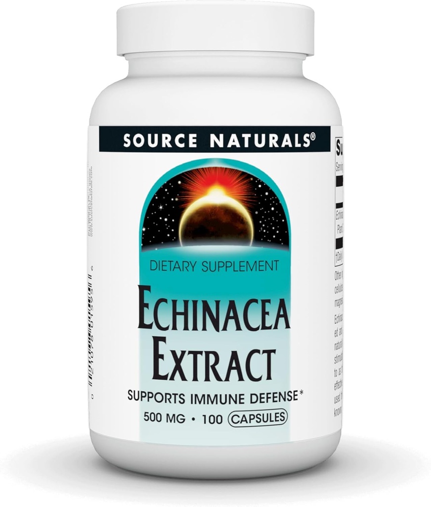 Naturals Fonte Echinacea Raiz Extract - Suporta Defesa Imune* - 500mg - 100 Cápsulas