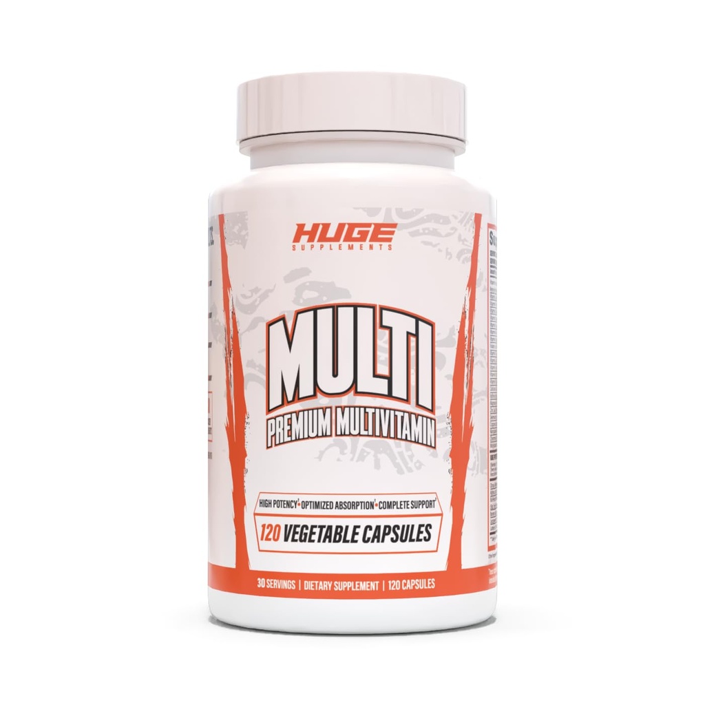 Enorme multi, multivitamina para homens, Fórmula All-in-One de alto desempenho para atletas e musculação, Reabastecimento de vitaminas e minerais, Suporta sistema imunológico e níveis de hormônio saudável (120 cápsulas)