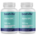 Alpha GPC 600mg por serviço (240 Cápsulas vegetarianas) (120x2) - Sem estearatos - Vegan - Não OGM - Sem glúten