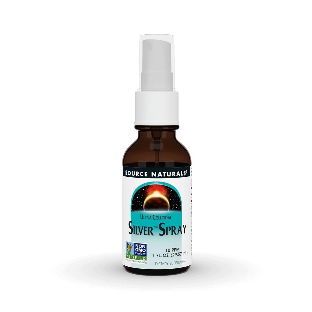 Fonte Naturals Ultra Coloidal Silver Spray 10 ppm para suporte de Wellness - 1 Fluid oz