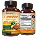 Cúrcuma com Ginger Root Joint Support Supplement .Cúrcuma cúrmica Suplemento 95% Curcuminóides . Contém Cúrcuma orgânica & Ginger com extrato de pimenta preta para Max Absorção