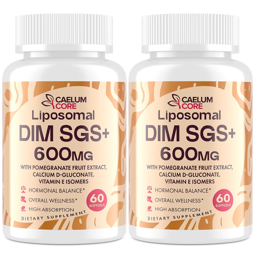 Suplemento lipossomal DIM SGS - Suplemento Hormônio para Mulheres e Homens, Suplementos de Estrogênio Contém Sulforaphane Glucosinolato, Vitamina E, Frutas de Romã - Detox de suporte e Antioxidante (2 embalagem)