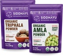 Siddhayu Triphala Organic Pó - 12 oz & Orgânico Amla Herbal Supplement Powder - 12 oz