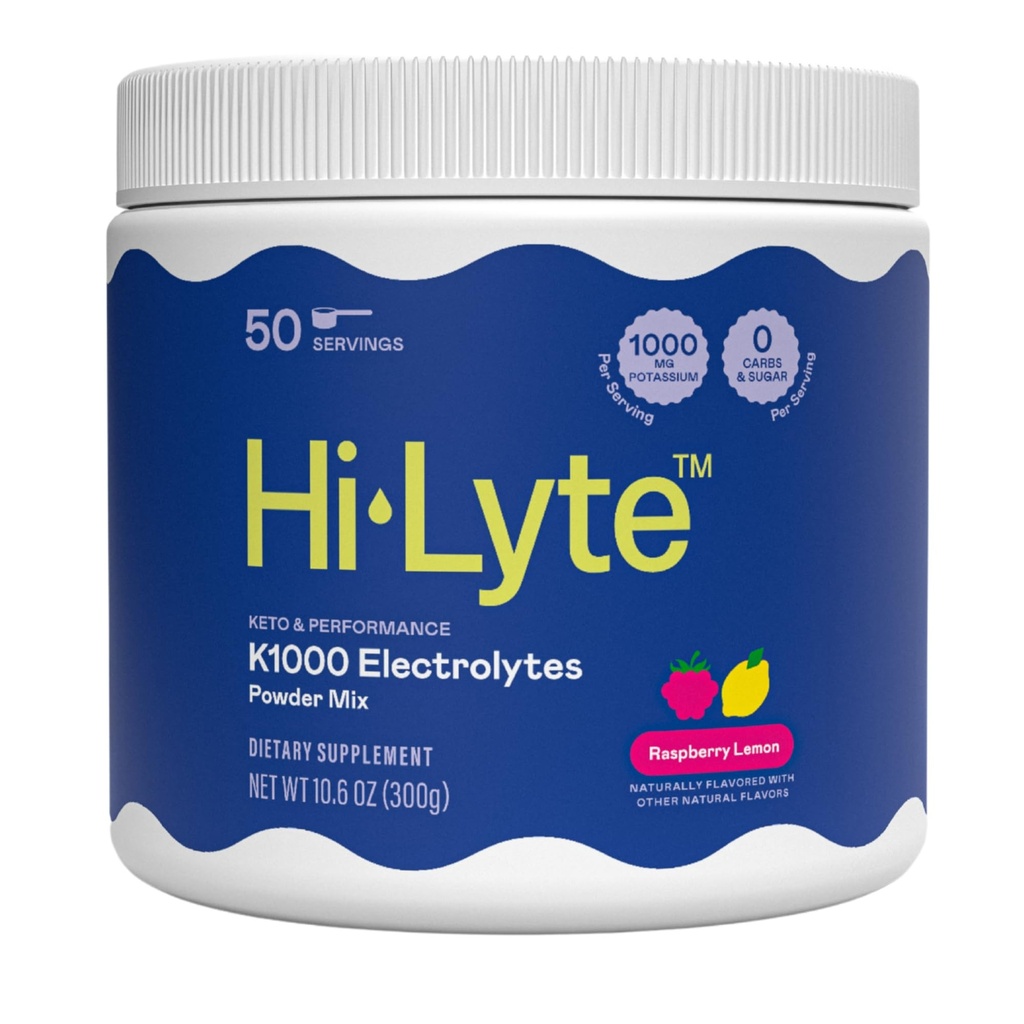 Hi-Lyte Keto K1000 Electrolyte Powder (em pó) Limão de framboesa (em limão) Hydration Supplement Drink Mix) Boost Energy & Beat Leg Cramps (em açúcar), Sem Maltodextrina (em 50 serviços)
