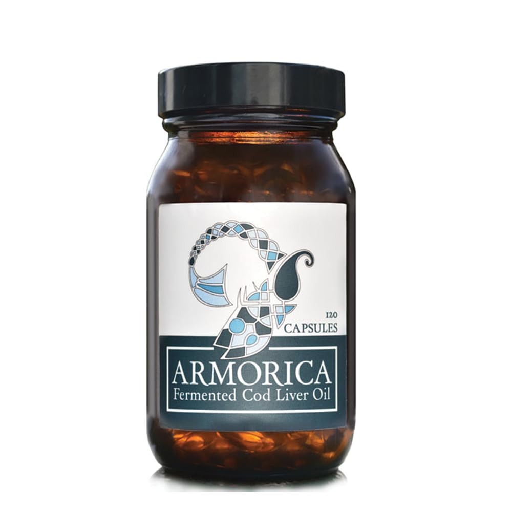 Óleo de fígado de bacalhau fermentado - Processo a frio, Lacto-Fermentado & Óleo de fígado de bacalhau cru - Feito exclusivamente com Bacalhau Atlântico (Desaromado, 120 Cápsulas)
