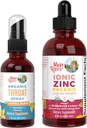 MaryRuth Organics Throat Spray (Vanilla) & Zinc Drops (Strawberry Lemon) □ USDA Organic, Clean Label Project Verified® □ Vitaminas para alívio da garganta, imunidade e saúde geral