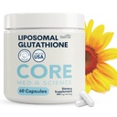 Core Med Science Suplemento de Glutationa lipossomal (500mg, 60 cápsulas) - Setria Reduzida Pura com Complexo Fosfolipídico - Suplemento Antioxidante para Energia, Saúde do Cérebro, Pele e Saúde do Fígado