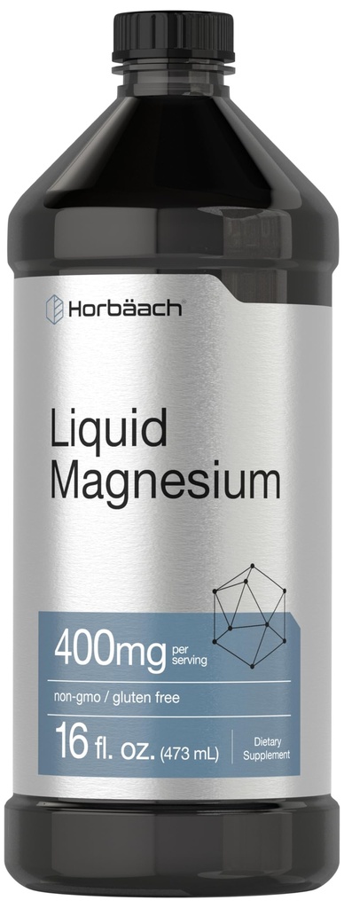 Horbaach Líquido Magnésio 16 fl oz Complexo de Minerais de Traço Vital com Sulfato, Lítio e Borom Vegetariano, Não-GMO e Suplemento Glúten