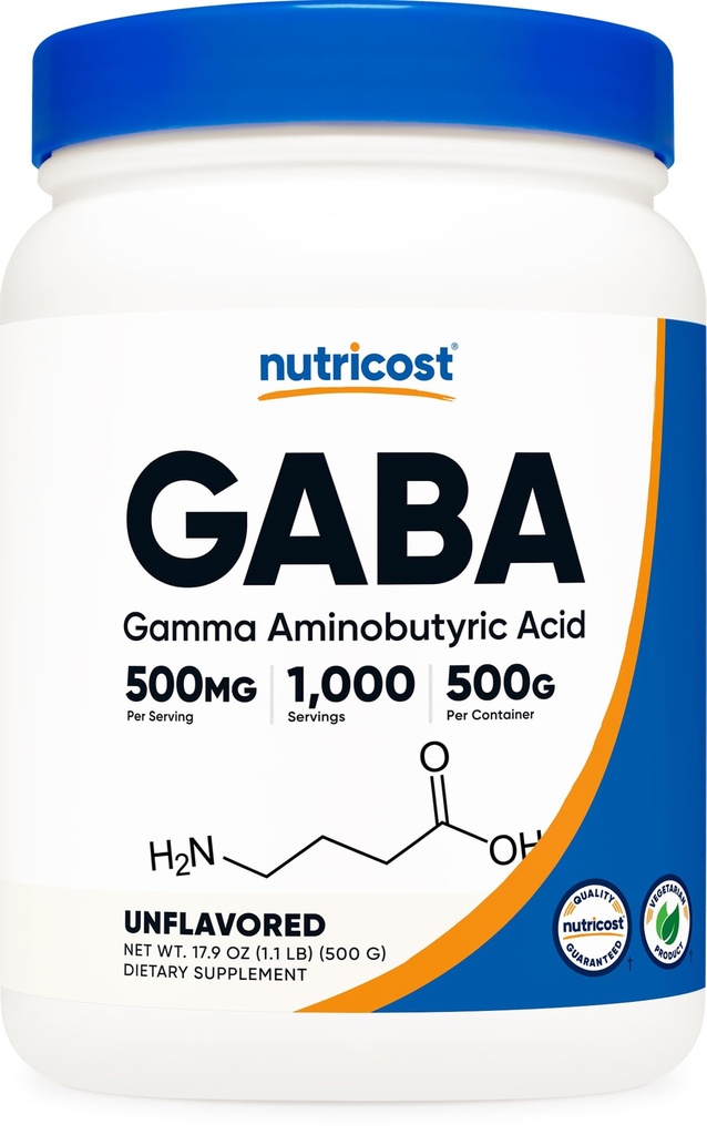 Nutricost Pure GABA 500G Pó (ácido aminobutírico gama) (500 gramas/1.1 libras)