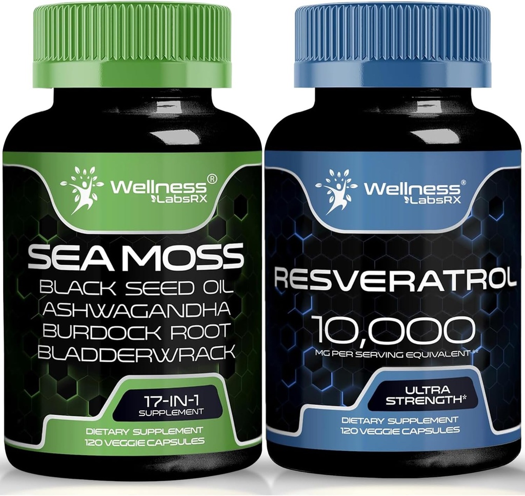 WELLNESS LABSRX Resveratrol Cápsulas com Sea Moss Cápsulas