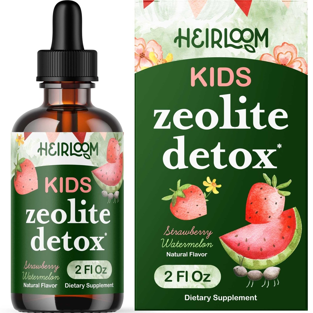 Zeolite Detox para Crianças Drops Líquidos - Gentle Daily Cleanse & Speech Support with Methylated B12 & Vitamina D - Kids Clinoptilolite Zeolite Drops Detox Cleanse Suplemento 2 onças